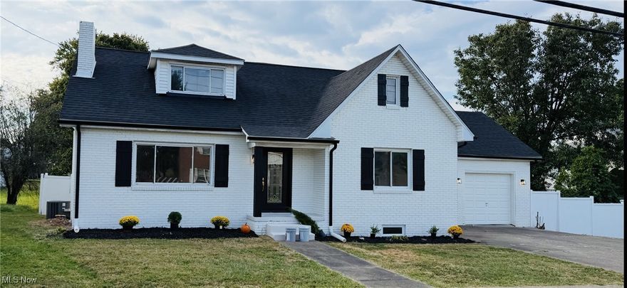 3 bedroom 1.5 bath
Unfinished basement
Detached garage
New roof, gutters, kitchen, appliances, light fixtures, and updated fireplace. Resealed and waterproofed basement. 
Newer AC unit and hot water tank. Furnace was tested and is in perfect working condition.