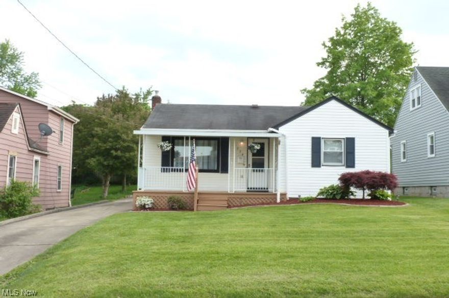 Attractive ranch featuring two first floor bedrooms and one lower level bedroom. Large kitchen/dinette with access to back deck, freshly painted interior & brand new first floor carpeting. Replacement windows, glass block basement windows,  6x18 front porch, and double detached garage. Immediate possession.