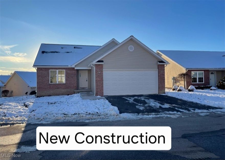 Brand new under construction is this brick and vinyl 3 bedroom villa at the Villas at Spring Lake. Features great room,eat in kitchen with new appliances, master bath with double sinks and walk in closet. 2 full baths. 2 bedrooms downstairs with a 3rd on the 2nd floor. Full basement. Double car attached garage. Will have nice deck that goes to cement pad.