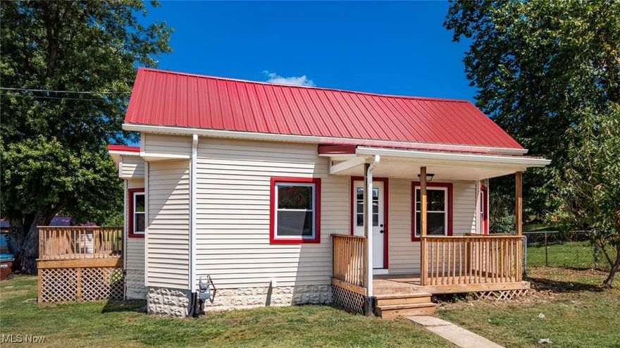 This is a charming 3 bedroom home located in the Franklin Local School District. This home home has been totally updated for the new owner. Walking into the front door you enter a large living room that is open to the eat in kitchen. The living room and kitchen have recess lighting. The kitchen has white cabinets with Quartz counters, stainless steel appliances which includes a refrigerator, electric stove, dishwasher and built in micro wave. The bathroom has a tub/shower combination, vanity and mirror. The laundry room is in the bathroom for convenience. The 3 bedrooms all have great space and offer deep closets. The seller has installed ceiling lights in all the rooms and hallway. New interior painting, flooring, wiring, plumbing, gas furnace, air conditioner, hot water tank and sump pump. There is a 1 car garage and a great yard for kids or pets. This is a must see!!!!!