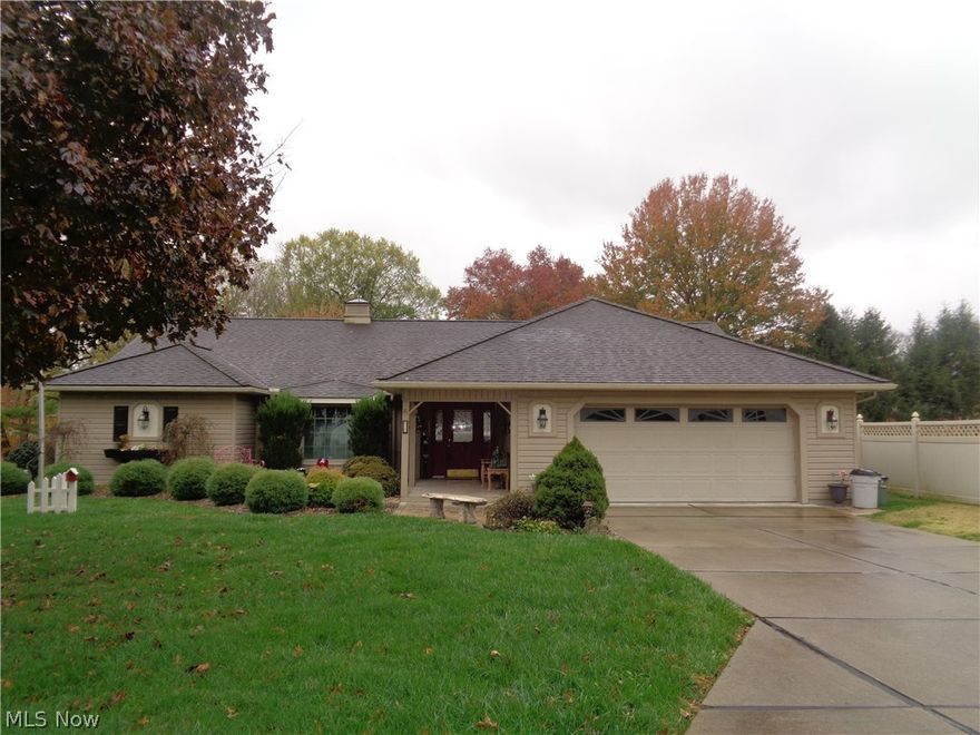 Wonderful.. Custom Built by Hammett Builders.. All 1 story ..Cathedral Ceilings thru out...36" Doors with lever handles... 3 large bedrooms .. Master Suite with his & Hers ……..oversized walk in closets... Home features storage galore.. including a matching outside storage shed...and a built in outside accessible storage area!!!   Privacy setting.. level sprinklered lawn..4/10 of an acre located .. in the middle of town!