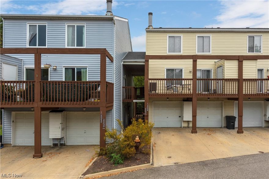 Nestled in the heart of Rocky River, this three-story townhome offers a canvas of possibilities, awaiting your creative touch. With three stories of living space, this townhome offers room to grow and customize to your heart's content. Create the perfect environment for your family or simply enjoy the added space for your hobbies and interests. The first floor features an updated galley kitchen with newer stainless steal appliances, an eat in kitchen, and a large and spacious living room. The second floor has 2 generous sized bedrooms that share a full bath with laundry nearby. With a private primary suite on the third floor featuring an en-suite bathroom and walk in closet, you have a space that is perfect to create your own private oasis. Two wood-burning fireplaces are strategically placed on different levels, creating a warm and inviting ambiance that's perfect for relaxing evenings with loved ones. Two decks provide outdoor spaces for enjoying the serene surroundings and fresh air. Situated in Rocky River, you'll have easy access to everything this vibrant community has to offer. Enjoy nearby parks, shopping districts, restaurants, and excellent schools. Commuting to the city or surrounding areas is a breeze with major transportation routes close by. Don't miss this fantastic opportunity to make your mark and turn this townhome into the home of your dreams. With its prime location and great bones, it's a canvas just waiting for your artistic touch.