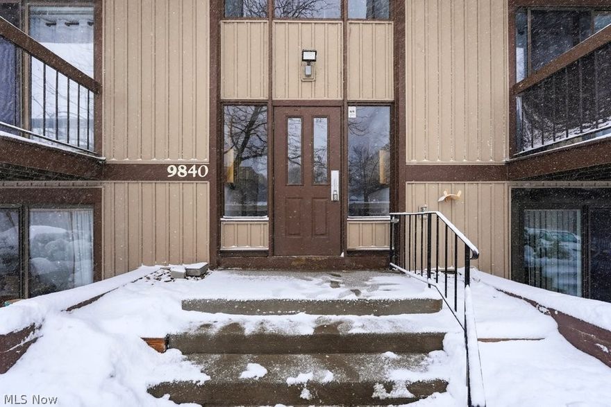 Prime, quiet location in Sunrise Cove! Desirable first-floor end unit with walkout patio overlooking private green space and trees. Located in one of the least densely populated areas of the development, offering peaceful surroundings, minimal traffic, spring cardinals and blue jays, and beautiful sunset views. Fully updated in 2021 with a renovated kitchen featuring quartz countertops, soft-close cabinetry, oversized subway tile backsplash, and newer appliances. Open floor plan with recessed lighting. Two bedrooms and two fully renovated baths (2021). New furnace and A/C (August 2022). Private, non-shared end garage. Well-maintained owner-occupied community with no leasing allowed. Water and Sewer included in association fee. Pets allowed with conditons/ dogs only allowed if dogs are registered ESA (emotional support animal). Amenities include pool, tennis and basketball courts, community lake, and clubhouse. Convenient access to I-71, I-80, Cleveland Hopkins Airport, downtown, and nearby Metroparks trails. Listing is subject to seller purchasing home of choice.