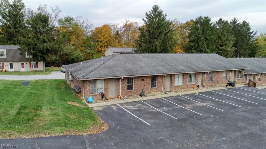 9.2 acres with 20 rental units (four 2-unit duplexes and a 12-unit apartment building) conveniently located just off Hwy 83 and between I-70 and downtown New Concord OH.