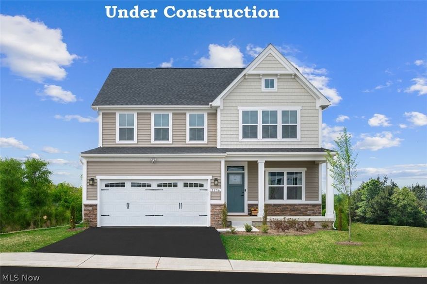 Quick Move-In New Construction! Located in North Ridgeville’s gorgeous Hampton Place community with a beautiful zero-entry pool. This home is currently under construction and will be completed for an early March delivery! Lock your interest rate now and enjoy new construction without the wait!! Featuring a cottage-style exterior with front porch, accent siding and brick. With an open floor plan, large gourmet kitchen island, stainless steel appliances, and upgraded 42’ cabinetry being just some of the included features, this home will be move-in ready with no renovation necessary. Upstairs you will find 3 bedrooms and a cozy loft. The owner’s suite features an enormous walk-in closet, walk-in shower and double-bowl vanities. The basement has plumbing and an egress window to accommodate a future bedroom and full bath. The comprehensive warranty package and the energy efficient build will give you peace of mind and save up to 30% on monthly energy costs! Call today for more information,