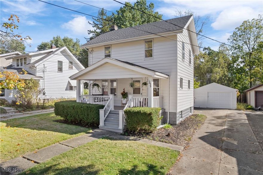 Welcome home to this beautifully updated and move-in-ready residence in desirable Cuyahoga Falls! Every detail has been thoughtfully renovated, offering peace of mind with updated mechanicals, electrical, plumbing, windows, furnace, A/C, and more! 
Step inside from the charming, covered front porch and be greeted by a bright, airy living room featuring arched entryways and abundant natural light. 
The formal dining room showcases quality millwork and durable LVT flooring, creating a warm and inviting space for gatherings. 
The updated kitchen impresses with brand-new stainless steel appliances, quartz countertops, and a cozy coffee nook with extra counter space (butcher block). 
Upstairs, you’ll find three comfortable bedrooms and a fully renovated full bath with generous storage. 
The lower level offers laundry hookups and additional storage options. 
Outside, enjoy the fully fenced .17-acre yard—perfect for pets or outdoor entertaining—and a detached one-car garage. 
Located in the Cuyahoga Falls School District, this home combines classic charm with modern convenience. 
Major updates include new refrigerator, stove, furnace, A/C, and windows (2025), a 2–3-year-old hot water tank, and a roof approximately 6–7 years old. 
Simply unpack and start living!