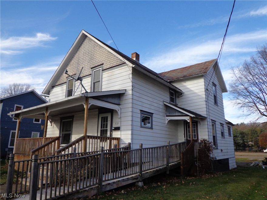 Fantastic Minerva location for this 2 story century home. The home offers a full bath on each level and a bonus room on the 1st floor that could serve as a first floor bedroom. Not much to do here to make this your perfect start home or investment. Sold As-Is.