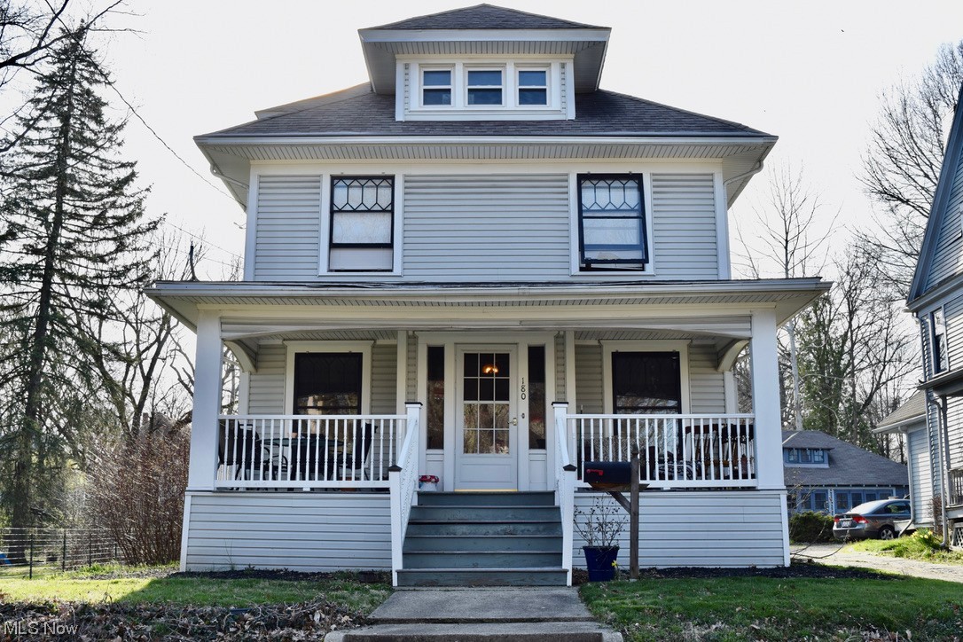 Welcome to this lovely 2 story colonial located in desirable West Akron! This home has beautiful original hardwood floors throughout. As you walk into the front door, you are greeted with a darling view of the large living room, dinning room and recently renovated kitchen (new cabinets 2021).
Refrigerator, oven and dishwasher stay. The first floor also has a gas fireplace, full bathroom and access to the fenced in backyard with a fire pit. The second floor has 3 large bedrooms and another full bath with a vintage victorian tub. The third floor leads to a fourth bedroom or lounge area. This home is perfectly located within walking distance of Highland Square, a strip known for great restaurants and bars. Come tour this beautiful home today, with spring around the corner, it won't last long!