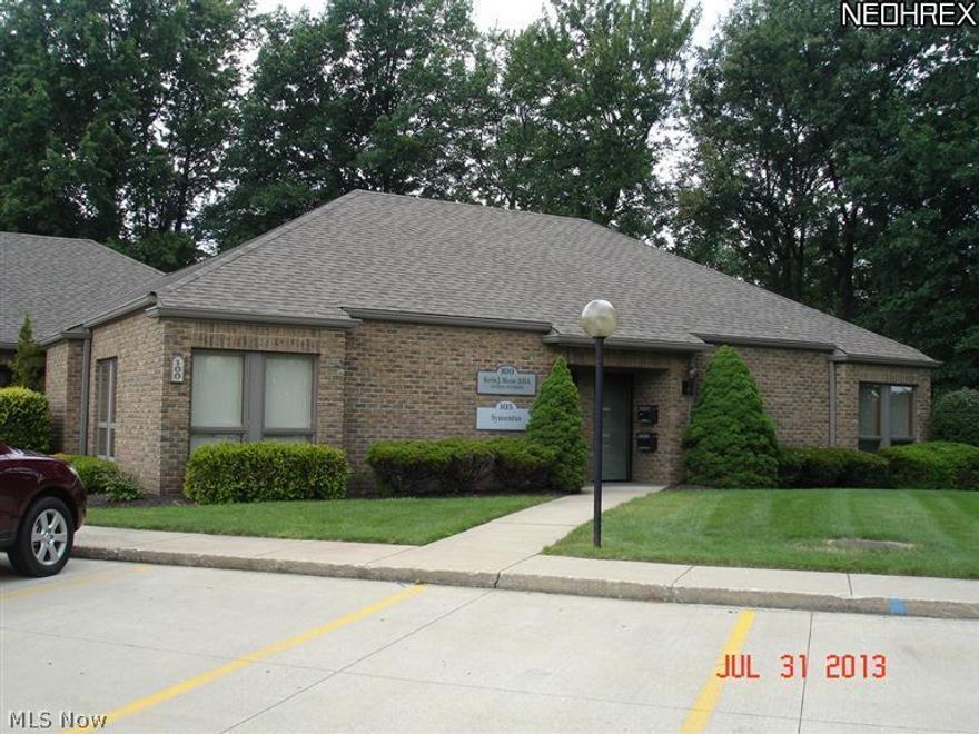 The 2,063 Sq.Ft. Office Condo is presently used as a dental office, using 1,063 Sq.Ft. containing 2 operatories, waiting room, business area with built-in reception desk, lab area, small office and a lavatory; dental equipment could be available.  This space can easily be converted into 4 private offices, break area and reception/clerical area. The other 700 Sq.Ft. has been leased as an open office area with a lavatory.  The Condo Fee includes Sewer/Water, Trash/Rubbish, Lawn/Snow Maintenance, and Miscellaneous.