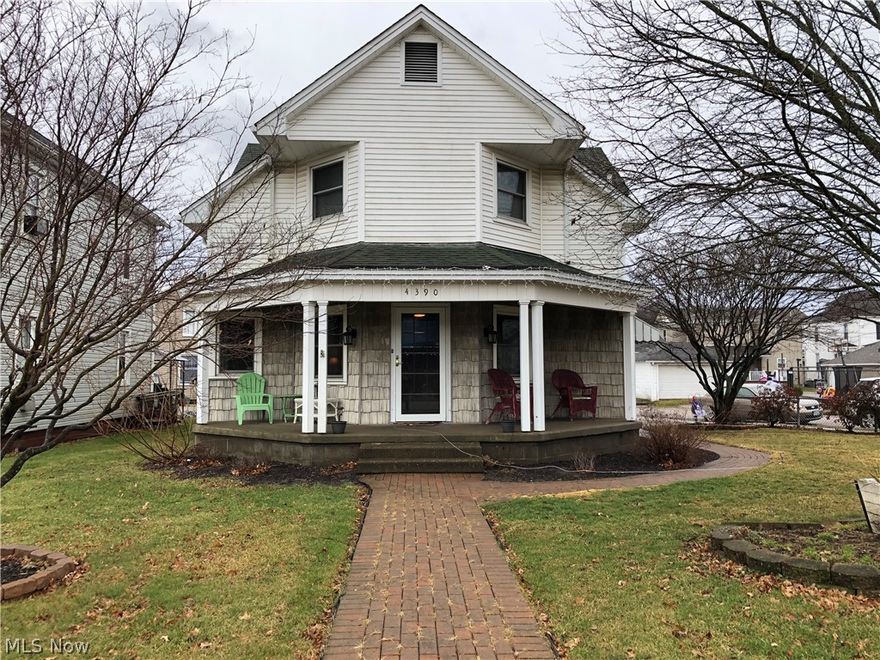 Location! Location! This curb appeal home on a corner lot with detached garage is NEWLY listed in the desirable town of Shadyside! Come and view what this move in ready home has with 3 bedrooms and 2.2 bathrooms! Huge updated open eat in kitchen with exposed brick wall, coffered ceilings, built in cabinets (some with glass fronts), stainless appliances, canned ceiling lights. Lots of light coming in the cozy large living room with decorative fireplace. Walk out to the covered front porch or rear brick patio to read or relax. Great sunroom and much desirable in homes is a nice size mudroom off the kitchen. Office/hobby/exercise room has bead boarded ceilings. A convenient half bath on the first floor also.  Spacious bedrooms, guest full bath and a nice Owner Suite with walk in closet and full bath is on the second floor all with great lighting and neutral colors.  The garage includes a large finished bonus room above for extra entertaining/man cave/workout room.  Beautiful landscaping,