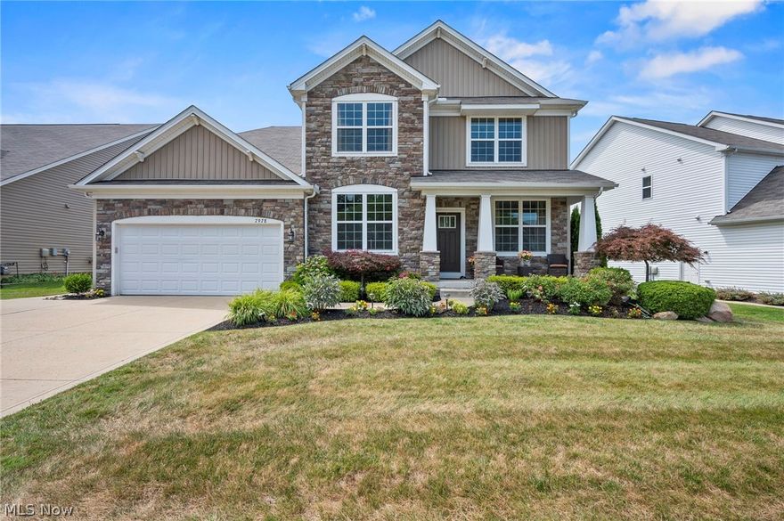 Welcome to this exquisite 3,300 SF 5 bedroom 3 bath custom built Pulte Home. Located in the highly sought-after Newell Creek neighborhood in Mentor. The first floor features an eat in kitchen with a walk-in pantry, custom tiled backsplash, abundant cabinetry and granite, a large gathering room with a gas fireplace, a dining room with a tray ceiling and a butler pantry and mudroom. There is Granite countertops and hardwood flooring throughout most of the main floor. There is a 1st floor 5th bedroom/in-law suite with a full bath and custom tiled shower, a planning center/craft area and office space. The wrought iron staircase leads to the second floor, which includes: A very large loft area/additional family room.3 additional carpeted bedrooms, each with walk-in closets. A Master Suite with a walk-in closet, tray ceiling, and Glamour Bath featuring a custom tiled shower and double-bowl sinks. A family bathroom with double-bowl sinks, custom tile, and wainscoting. An upstairs laundry room with a built-in sink and cabinetry. Beautifully landscaped front and back yards.3-car tandem garage with tiled floors including hot/cold water, cabinetry, and a gas hook-up for added convenience. Neutral color palette with 9 ft. ceilings on the first floor. Multiple closets for ample storage, including a mud/drop area.Outdoor space designed for entertaining with a screened-in pine porch and an outdoor deck with a grill bump-out and Trexflooring. 1/3 mile from Cleveland Clinic and 1 mile from I 90. Newell Creek has walking trails, community center and community pool. Right next door to the brand new Cleveland Clinic for all of your medical care, plenty of shopping and great freeway access. One of the best locations in the Mentor School system.