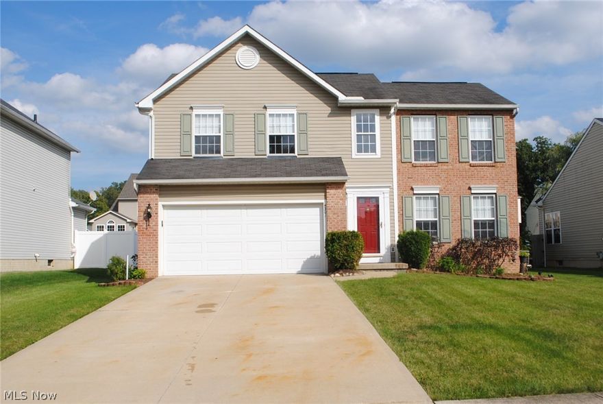 Wonderful four bedroom colonial on a quiet cul-de-sac street in Stow.  Fully fenced, private back yard with large 18x36 in ground pool (new pump 2016).  Low maintenance vinyl and brick exterior with full vinyl privacy fence surrounding rear yard.  New carpet throughout living room and upper level.  Gas fireplace in the living room.  Large eat in kitchen with pantry and first floor laundry with sliding door to concrete patio surrounding pool. Spacious master bedroom with 7x7 walk in closet and private bath.  Full basement with full bath has been insulated and could easily be finished for additional living space. Comes with a 1 year Home Warranty paid by the seller.