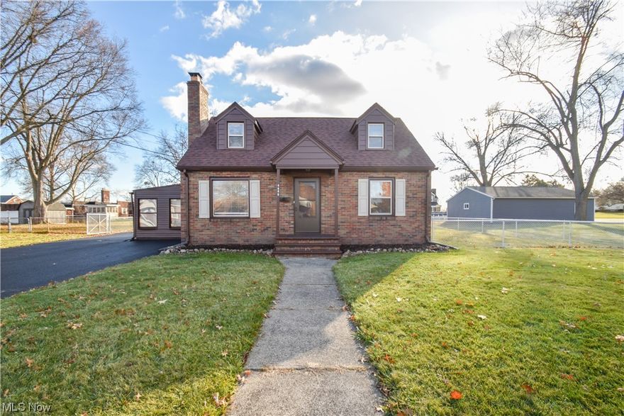 The quality and attention to detail in this 3 bedroom brick Cape Cod which is perfectly renovated and designed to provide both comfort and style for its next owner has arrived. As you enter the Living room, you are immediately drawn to the beautiful fireplace, new carpet and perfect picture window creating a cozy and inviting atmosphere. The gorgeous kitchen with so much natural light flowing in creates a bright and airy ambiance. Gorgeous counter tops and all new stainless appliances are included. The new bathroom boasts modern fixtures, luxurious touches and unbelievable tile work that make it a relaxing oasis. There are 2 bedrooms on the first floor with beautiful floors as well as an upstairs with a huge third bedroom featuring new carpet and paint. The lower level of this home features a spacious rec room complete with a bar area for entertaining guests or spending a quiet night in. The oversized 3 car garage is another amazing feature. With the added bonus of being heated and cooled, it ensures a comfortable working environment regardless of the weather. The inclusion of running water, a drain and electric further enhance its functionality. The lovely yard that is fenced in, adds to the appeal of the property providing a great outdoor space for relaxing and unwinding. With its thoughtful layout and abundance of amenities, this home offers a perfect blend of practicality and beauty. Home Warranty included and seller assistance with closing costs. Make an offer today!! Call for your private showing.