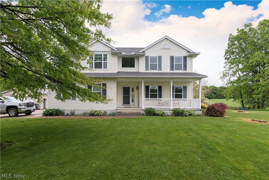 12+ Acres comes with this 10 Year old home with Geothermal Heat. 
Relax on the back deck overlooking the pond and your horses playing in the pasture. Or relax on your front porch just chilling.
Home is set back and secluded from street. 
Nine foot ceilings and an extra course high in the basement. 
Full REVERSE OSMOSIS comes with this property owned not leased. 
Newer flooring, newer carpeting, newer paint, all newer stainless steel appliances, plus a newer Hot Water Tank. 
The Master Bedroom has a 14X7 Ft walk in closet. Second floor laundry, Huge Pantry in the kitchen 3 stool kitchen island , the double oven comes with a Warming oven.. . Plugs above cabinets for lots of ambiance. Whole house Vacuum. Sliders in all the cupboards. And there is even a doggy door out to their own area!! All this and a 
24x32 Extra Building.
And last but not least the sellers have provided a one year HOME WARRANTY..