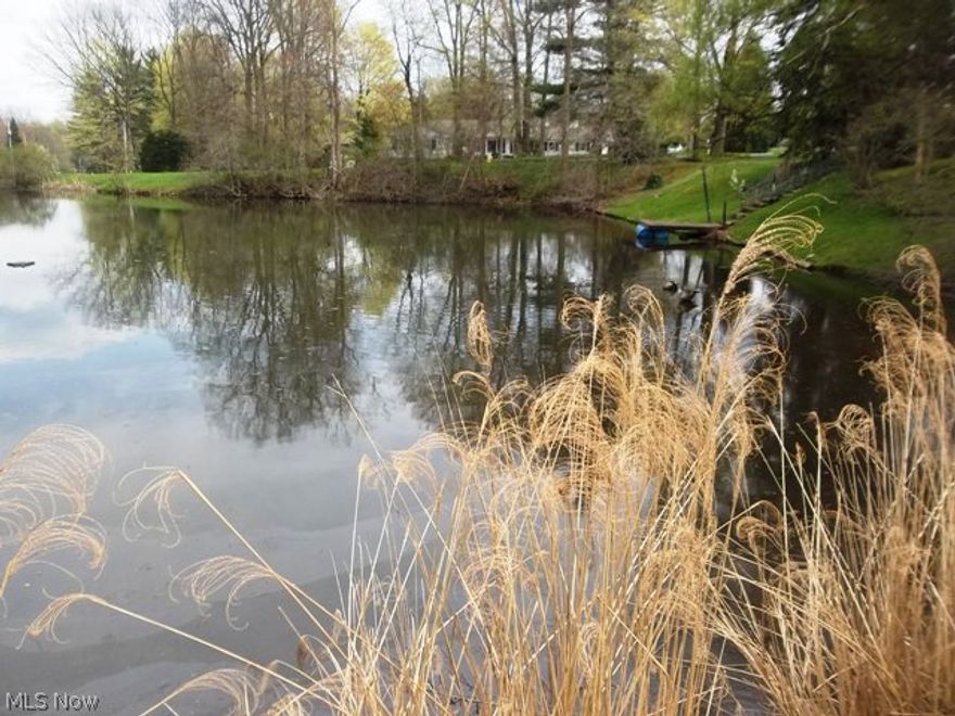 Spectacular North Solon  lot on 2.5 acres! Build your dream home! long, winding driveway wrapping around a scenic, private pond. Drop a line off the dock on lazy summer days. Mature trees. Rare find! City water and sewer.