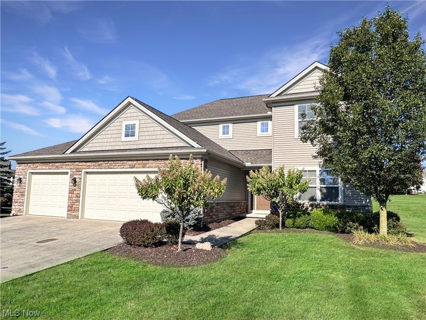 Absolutely Stunning Home with the finest qualities throughout.  Gently lived in and shows like new! Home is located in the highly desirable Wiltshire Home Golf Course Community! Open floor plan. Professionally decorated with beautiful wood floors in foyer, Spacious Living Room and Dining Room. Spectacular luxurious kitchen with wood floors, custom cabinets, tile backsplash, granite countertops, pantry and all appliance stay. Dinette area leads to the backyard. Gorgeous Family room/great room includes cathedral ceiling and fireplace, great views of the golf course. Amazing 1st Floor owner's suite with walk-in closet. Fabulous glamour bath features separate shower, 2 sinks with custom cabinets and a large walk in closet. 2 bedrooms upstairs with private ensuite bathrooms, large loft area. Spacious laundry room on main level. Full basement with extra high ceilings, rough plumbed for bathroom. 3 plus car attached garage. Professionally landscaped. Wiltshire development features a pool, fireplace, clubhouse, an array of entertainment, patio parties, & an 18 hole public golf course. Prime location near all conveniences. A True Must See! Do not miss this fine home. Call for a private tour.