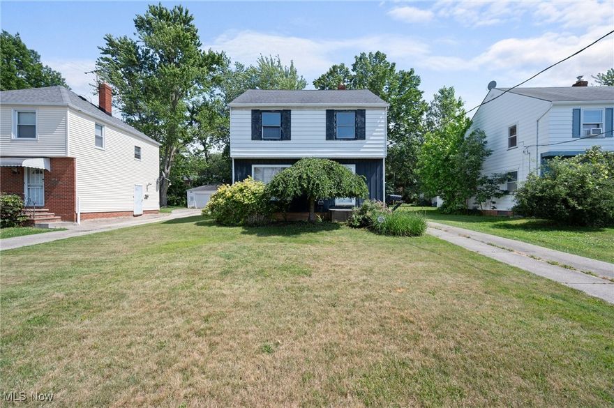 Lovingly cared for by the same family for many years, this home is now ready for its next chapter. A bright and spacious living room welcomes you with a large picture window that fills the space with natural light and flows seamlessly into the formal dining room—perfect for gatherings. Just off the dining area, you’ll find a cozy family room accented with classic wood paneling. The large eat-in kitchen offers plenty of windows and space for casual meals, while a convenient half bath completes the main level. Upstairs, you’ll find five generously sized bedrooms and a full bath, offering ample space for family, guests, or a home office setup. The lower level includes a laundry area and plenty of room for storage. Step outside to enjoy a relaxing evening on the back patio or tend to your garden in the spacious backyard. A detached 2.5-car garage provides additional convenience. Ideally located near shopping, dining, with easy freeway access and just minutes from downtown Cleveland. This home is being sold as-is, with the buyer to assume all City of Euclid Point-of-Sale violations.