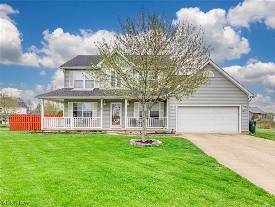 Welcome home!   This three bedroom, 2 full one half bath home is situated on over 3/4 of an acre!   Upon entering this center hall colonial, you'll find the formal dining room to your left and living room to the right.  The rear of the home features an open concept eat in kitchen and family room with a dual sided fire place, first floor laundry and slider leading to the expansive patio and large back yard.  The wrap around front porch, back patio and above ground pool are perfect for entertaining.   Don't miss out on this home!