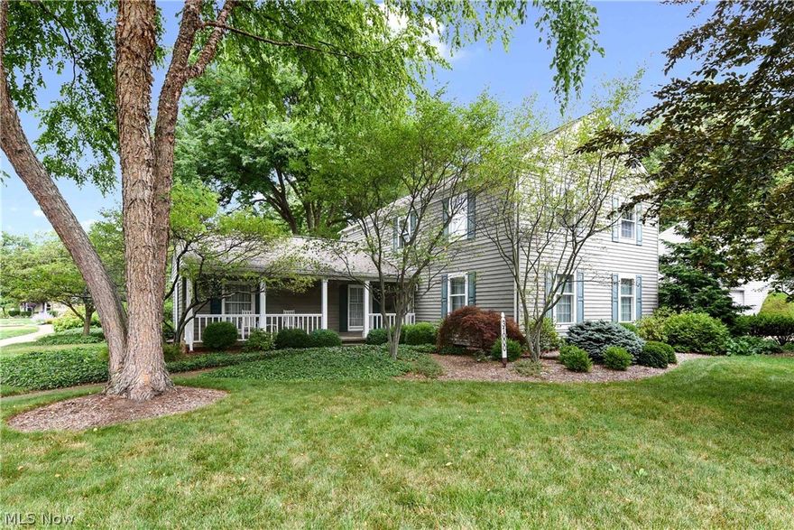 Prepare to be Moved!...Into this meticulously maintained 4bed/2.5bath colonial situated on a wooded corner lot in Bay Village. CLICK ON VIRTUAL TOUR LINK! Lush landscaping and large front porch give great curb appeal.  This home is an entertainer's dream with spacious formal living and dining rooms. Gleaming hardwood floors, throughout most of the first level, complement any decorating style. Any chef would love this eat in kitchen with loads of cabinet and counter space - great for storage and prep. Curl up by the fireplace in the cozy family room with built-ins and beamed ceiling. A half bath completes the main level. Upstairs the master bedroom has an en suite bath and walk in closet. Three other bedrooms all with ample closets share an additional full bath.  Watch the big game in the finished rec room downstairs complete with bar. Step outside and you'll be in awe of the lush landscaping and perennial gardens. Relax on the brick patio and enjoy this serene, park like setting. Tons