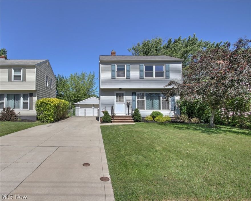 Looking for that perfect house in Willowick? Look no more! This four bedroom colonial will accommodate your needs easily. This fantastic home provides a huge eat-in kitchen, first floor full bathroom, and a large master bedroom. You will not find a kitchen in the area like this one! Enjoy the large dining area that boasts a loveable eat at counter space and beautiful cabinets.  Pull into the newer cement paved driveway and enjoy with a spacious two car garage. The backyard is perfect for entertaining. You will love the brick paver patio with a power awning when the shade is needed.  This home has been well maintained and it shows! Stop by today and write your offer!