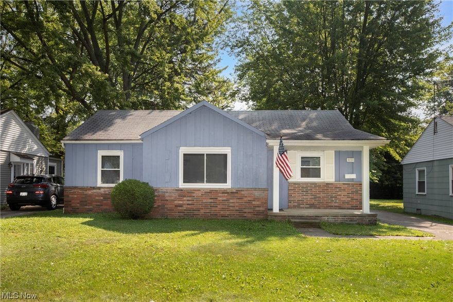 Sweet Starter Home!!  Check out this wonderful 3 bedroom ranch! Charming front porch for relaxing on summer nights. Freshly painted and carpeted in neutral decor. Updated vinyl windows throughout. Stunning new bathroom is super modern for today's lifestyle! You will enjoy the open floor plan for easy living! 2 car garage with updated over head door. Beautiful deep back yard. Quiet street with access to Westgate Mall, Metroparks, The Gemini Center, library, schools, and shops. Furnace serviced August 2023. What a great place to start a new life here in Fairview Park!