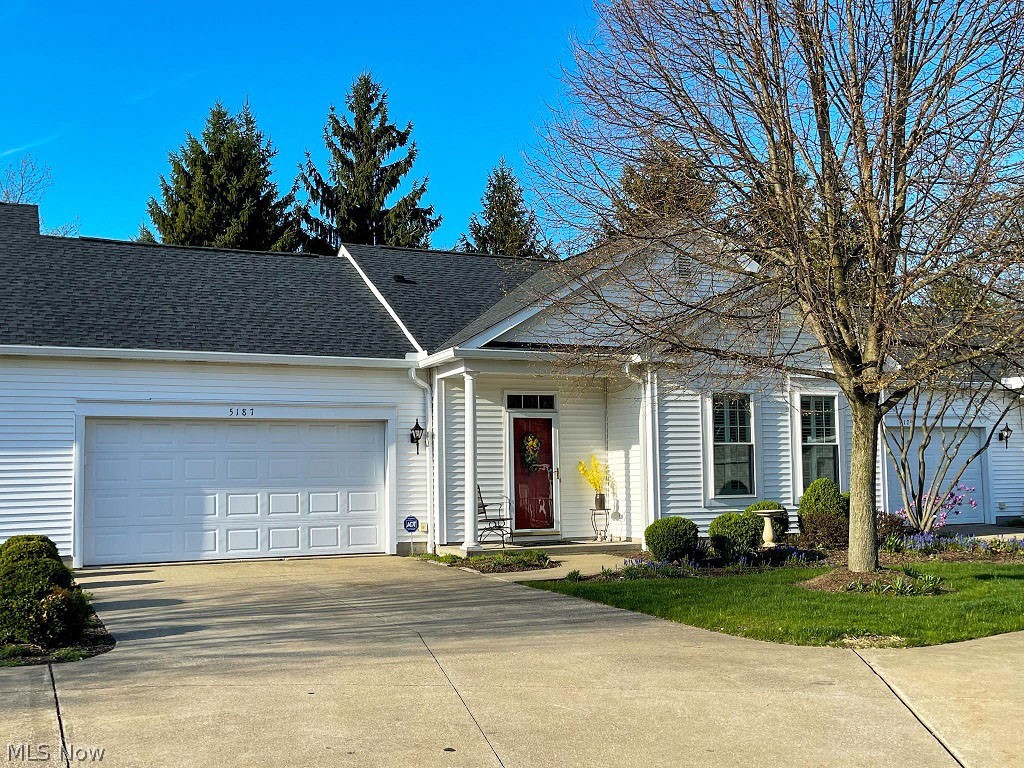 Enjoy maintenance free living in this one-story ranch condominium that I bet you thought you’d never find. This absolutely stunning 2-bedroom, 2 full bath condo is a perfect example of design expertise, meeting quality. The 9 ft. high ceilings and discerning floor plan will give you a welcomed feeling of openness and light. The kitchen is gorgeous, with loads of white cabinets, granite countertops and stainless steel appliances, that stay. It even has two pantries for extra food storage. Have a full-size dining table to bring? This condo will take it! The dining room is pretty, and long. It will be perfect for having guests over. Off the living room are gridded patio doors that lead to a lovely patio with perennial plantings, a partial privacy fence and a nice view of nature. Every attention to detail inside has been met, and the roof is even brand new! You’ll love the area, too. The Hudson library and shopping is just north, and you’re right in the Cuyahoga Valley National Park region