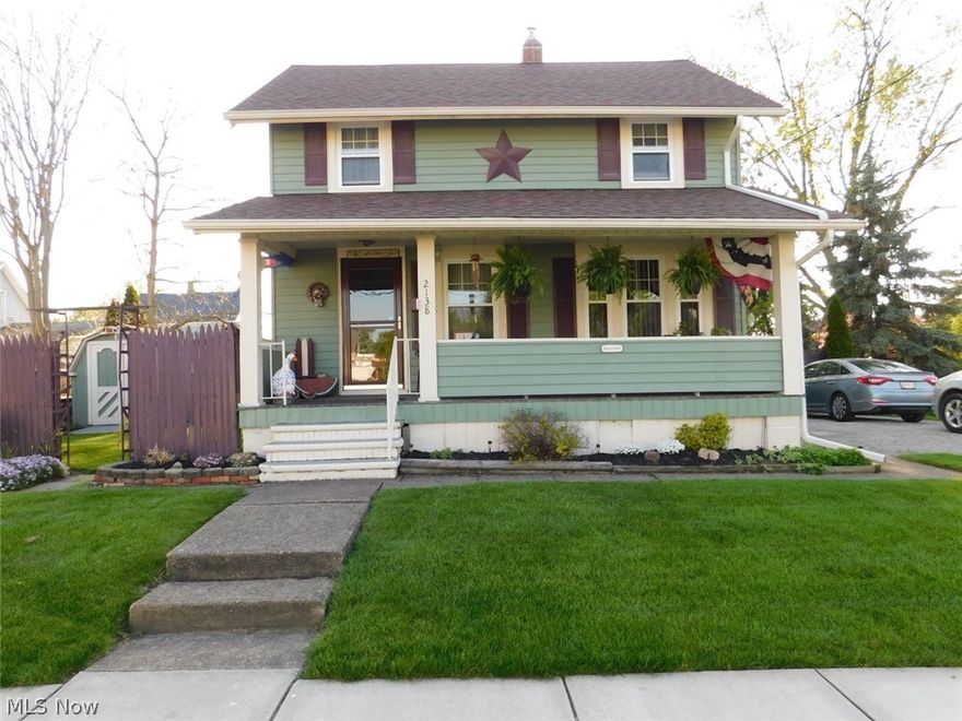 Immaculate and charming 2 bedroom colonial that shows pride of ownership. This turn-key beauty offers spacious bedrooms and bathroom, wood trim accents with built-in bookshelves, large closets and linen closet for storage. Updates include newer paint, flooring, gutter guard protection and full waterproofed basement with sump pump. Newer windows throughout, 2 storage sheds, privacy fence and large front porch make it a welcoming place to relax!