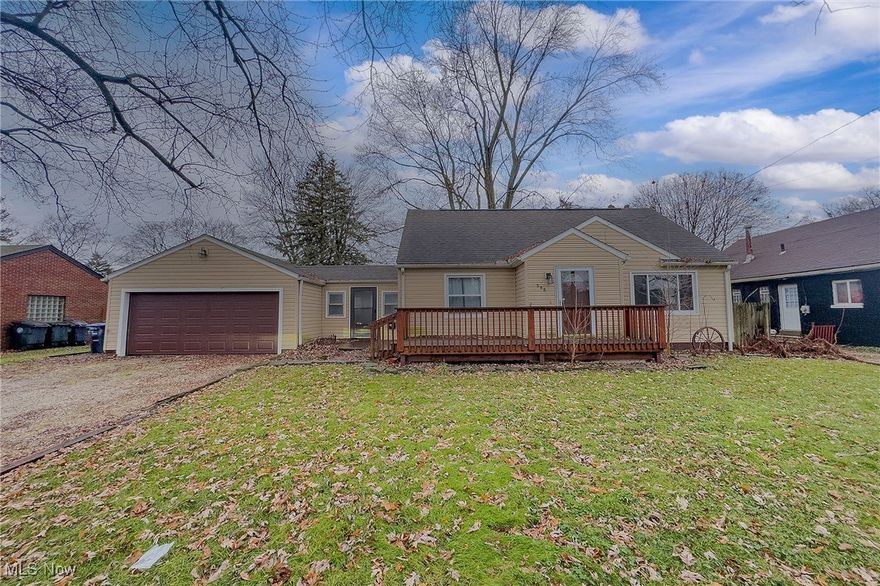 Welcome home to this move-in-ready Cape Cod, freshly painted throughout and set on a spacious .69-acre lot with a fully fenced backyard, offering privacy and plenty of room to enjoy the outdoors. The property features a 2-car attached garage, a covered pavilion ideal for entertaining or relaxing, and an additional storage shed for added convenience.  Step inside to a warm and inviting living room, perfect for everyday living and hosting guests. The main level offers two bedrooms and a beautifully updated full bath, making everyday living easy and functional. The bright, fully applianced kitchen opens to a convenient breezeway leading directly to the attached garage—perfect for Ohio weather. Neutral carpet and flooring throughout provide a clean, modern backdrop ready for your personal touches. Brand-new breezeway and entry doors add to the home’s fresh, updated feel.  Upstairs, you’ll find two generously sized bedrooms, offering flexible space for family, guests, or a home office. The partially finished basement expands your living area with a recreation space featuring laminate flooring, a full bathroom, laundry area, and plenty of storage.  Ideally located just minutes from I-76 and Route 91, with easy access to shopping, dining, and everyday conveniences. Major updates include HVAC approximately 6 years old and a hot water tank replaced in 2022, providing peace of mind for the next owner.  This charming Cape Cod truly offers comfort, space, and convenience—schedule your private showing today!