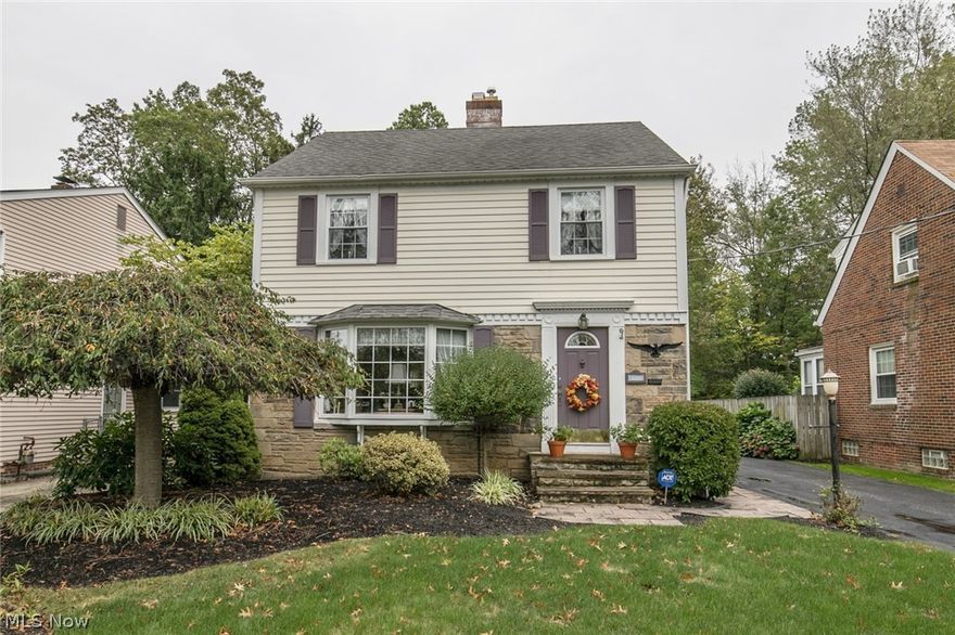 Pride of ownership abounds in this lovingly well maintained 4 bedroom colonial situated on a highly sought after tree lined street. The interior boasts a gorgeous eat in kitchen with ample cabinet/counter space and all appliances stay. Spacious living room w/ gleaming hardwood floors, a gas fireplace and window seat. The formal dining room w/ hardwood floors opens to the lovely rear family room w/ loads of natural sunlight. Wonderfully appointed bedrooms on the second floor. Bedroom 3 provides access to the third floor stairway (fourth bedroom). The partially finished lower level offers a recreation room w/ gas fireplace insert, a full bathroom, glass block windows and lots of additional storage space. Home warranty. Just minutes away from fantastic restaurants and shopping. A short walk to Notre Dame College and a 5 minute drive to John Carroll University. Approximately a 15 minute drive to University Circle, the Cleveland Clinic, University Hospital and Case Western Reserve Universit