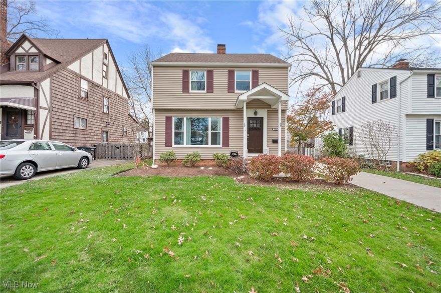 Welcome Home to 1369 Ford Rd in Lyndhurst! Move right into this 3 bedroom, 1 bathroom home! The first floor offers a living room and dining room with newer laminate floors and a sliding glass door to the backyard. Gorgeous kitchen with wood cabinets and plenty of counter and cabinet space. Appliances include refrigerator (2018), dishwasher (2020), stove (2020)!  The second floor features three bedrooms, a full bathroom, and linen closet for additional storage. Partially finished basement perfect for additional rec space, fitness, or storage. Laundry is in the basement as well. Updates include a newer hot water tank (2022), laminate floors throughout and hardwood steps, plus newer paint and wallpaper throughout the home! There is also an oversized 2 car garage (30x20, 12ft ceiling) that can also be used as a workshop with a built in heater and electrical! New concrete driveway as well. Over $65k in updates since the home was purchased in 2021! Additional updates (2020) New Roof (total tear off), siding on the house and garage, front door, front windows, gutters, landscaping, and a 6' full yard privacy fence. Amazing backyard with a deck, patio, and green space. INCREDIBLE location just steps away from Mayfield Road with access to restaurants, shops, grocery stores and so much more. Easy to get to 271 or 90 in just minutes as well! This is an amazing home in a desirable neighborhood! Close to all that Lyndhurst, Mayfield Heights, and surrounding neighborhoods have to offer. Don't miss out, this home is a MUST see!