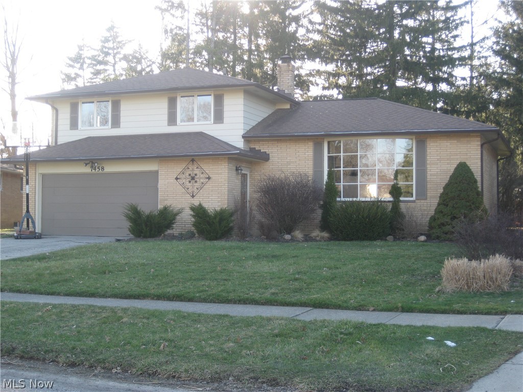 Welcome to this tri-level sprawling split! Inviting foyer with ceramic floor and large coat closet. Very spacious living room and dining room wood parquet floors and bow window. Eat in kitchen with appliances. Family room w/berber carpet and Stanek sliding doors (2015) to large patio, wooded backyard with Amish built shed and a treehouse. The main bath offers granite tile counters and double sinks, a tile shower/tub w/glass doors. You’ll find a large linen closet and extra coat closet in the upstairs hallway. The master bedroom has 2 closets, hardwood floors and ceiling fan. Both additional bedrooms have hardwood floors and large closets. A second full bath with ceramic tile is off of the family room and garage. Washer is 2017 & Dryer is 2018! Roof tear off 2005 (30yr warranty)! H2O 2011, furnace 2010 with new motor 2017. America’s Preferred 1 year home warranty! Fantastic opportunity! Must see​​‌​​​​‌​‌​​​‌‌​​​‌‌‌​​‌​​‌‌​​​​ today!