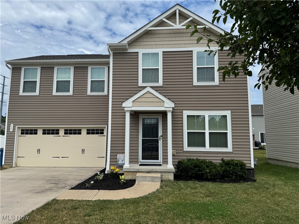 Welcome to your new home! Nestled in a friendly Amherst neighborhood, this 4-bedroom, 2.5-bathroom residence built in 2019 offers everything you need for comfortable and modern living. Inside you walk into your living room with an open concept main floor plan, perfect for entertaining with a half bath on this level. The kitchen, the heart of the home, boasts an island with both storage and seating, and a brand-new backsplash (2025) that adds a touch of elegance and style to this already impressive space. Newly installed plush carpet (2023) throughout most of the home. Upstairs are 4 spacious bedrooms, 2 full baths and the laundry room. Both the front bedroom and master have walk in closets, master also has it's own private bathroom. The basement is awaiting your finishing touches, this uncharted territory provides ample storage and an opportunity to create even more living space. Outside, the property features a large, fenced-in yard, offering a safe and private area for children and pets to play. Entertain friends and family or simply enjoy a quiet afternoon on the expansive deck, ideal for outdoor dining and relaxation. Let’s not forget to mention an attached 2 car garage. This exceptional home combines modern amenities with timeless charm, making it the perfect place to call your own. Don't miss the opportunity to make this house your forever home!