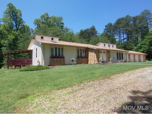 This 4 stall garage is a car buff's dream with built-in work bench, new lighting, refrigerator. Barlow Township home offers sound system throughout (speakers convey)-great open design-huge living/dining area with vaulted ceilings, cozy family room plus a game room equipped with pool table. Covered deck overlooking stocked pond and wooded 6.50 ac. Peaceful setting. All measurements approximate. Elem: Barlow-Vincent Elementary Scho Elem/Bus: Y JrHigh: Barlow Vincent JrHigh/Bus: Y High: Warren High School High/Bus: N Fire: VOL Police: SHF ;SQFT=Fin L1:2207, Fin L2:531, Fin Bsmt:402, Fin Above:2730, Fin Total:3132, Unfin Bsmt:70, Unfin Above:70;GAR= 4 Car Att;PRKG= Off Street, RV Parking