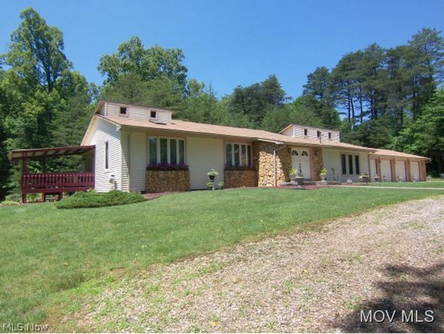 This 4 stall garage is a car buff's dream with built-in work bench, new lighting, refrigerator. Barlow Township home offers sound system throughout (speakers convey)-great open design-huge living/dining area with vaulted ceilings, cozy family room plus a game room equipped with pool table. Covered deck overlooking stocked pond and wooded 6.50 ac. Peaceful setting. All measurements approximate.  Elem: Barlow-Vincent Elementary Scho  Elem/Bus: Y  JrHigh: Barlow Vincent  JrHigh/Bus: Y  High: Warren High School  High/Bus: N  Fire: VOL  Police: SHF  ;SQFT=Fin L1:2207, Fin L2:531, Fin Bsmt:402, Fin Above:2730, Fin Total:3132, Unfin Bsmt:70, Unfin Above:70;GAR= 4 Car Att;PRKG= Off Street, RV Parking