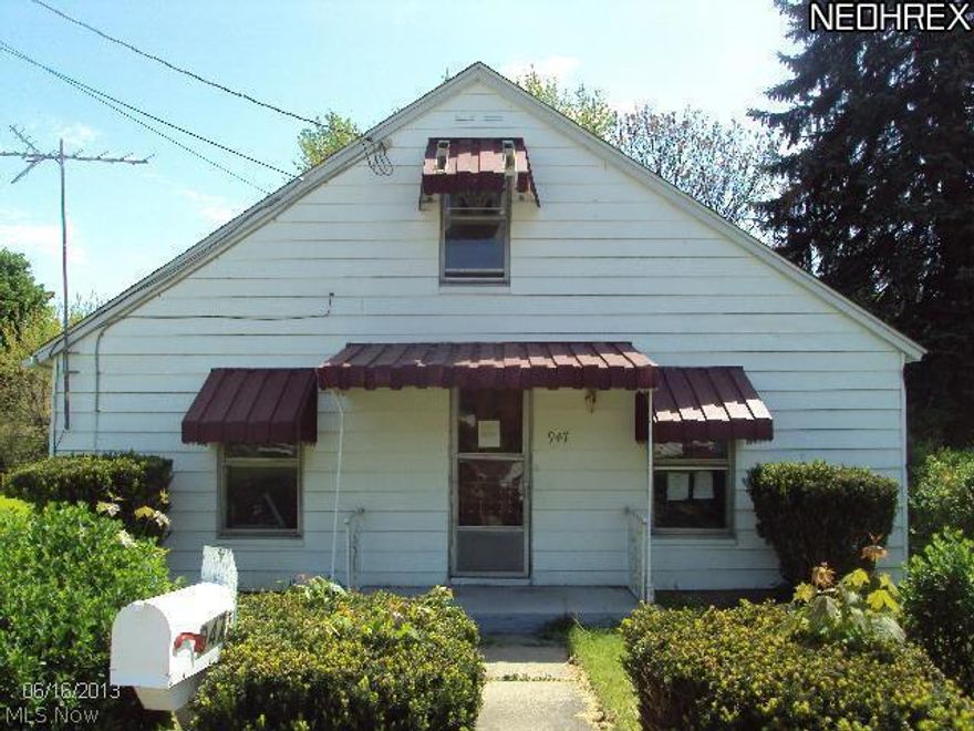 Large lot, two bedrooms on upper level, one bedroom first floor.  Newer kitchen cupboards.  Garage sits on 2nd parcel.  Agents please read attached addendum regarding Offer Timeline.  Buyer's agent have buyer sign attached addendums.  Buyer & buyer's agent must use due diligence in area, schools, past history.  Seller & listing agent have no previous owner information.  Sold AS IS.