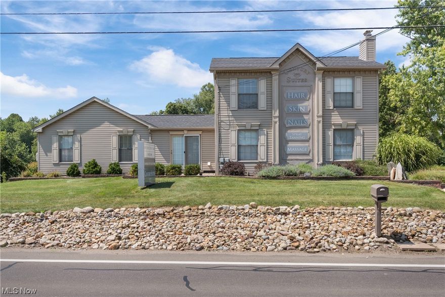 Amazing investment opportunity in Jackson Township with this multi room beauty service building in a very high traffic and still growing area. Set up with nine suites and one break room with each tenant paying rent on their own suite affording them the ability to run their own business. Recent updates include side A remodel with new flooring trim and bathroom update, roof was replaced last year, a/c replaced on side A 2023 and converted to city water and city sewer with a lift station for sewer installed in 2018. Zoned B3 this building has a multitude of uses. Call now for more information.