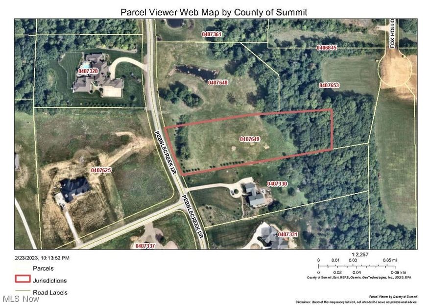 2.5 acre lot slopes down toward the rear to a ravine. Ideal for a walk-out basement. Rear 1/3rd of the lot is wooded. Minimum square foot of 3,000 for one-story, 3,400 sq ft for 2-story home. Septic approvable for a 3 bdrm home.