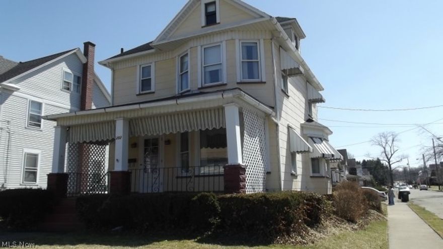 Good 2 story family home, gas fire hot water heat. Central air first floor. Nice covered front porch. Newer windows thru out. Detached garage with opener.