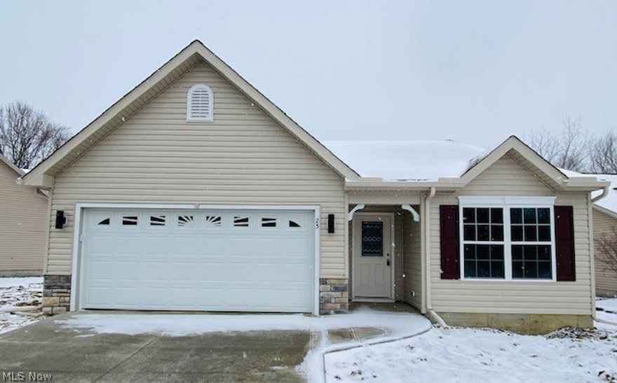 New Model Home!! ProBuilt Home's Zephyr ranch design features 2 bedrooms, 2 baths, an alcove office, and an attached 2 car garage, all in attractive and efficient 1,301 SF design. Features include a corner fireplace in vaulted great room, spacious kitchen and eating area with sliding door to the back yard and master bedroom suite with a vaulted ceiling. This home offers upgraded features like granite countertops, CoreTech flooring, Executive Series cabinetry, and a 12 X 12 concrete patio. Tanners Farm offers maintenance free detached condominium living on a quiet street in Painesville Township.