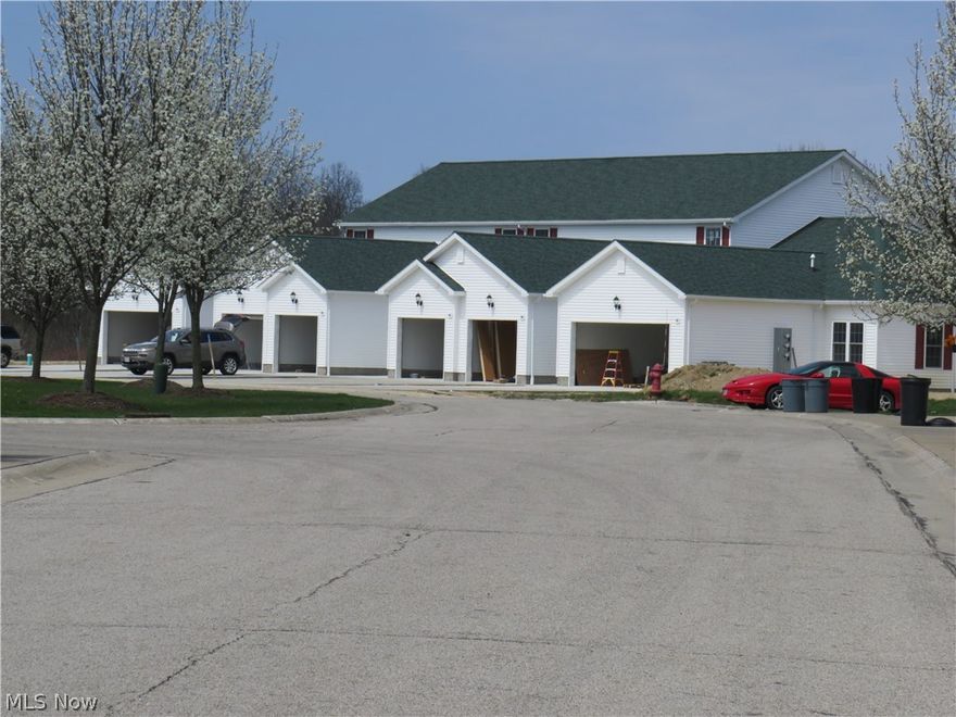 1.5 or 2 year lease.  New Construction, 2 bedroom, 2 story attached condo townhome in Cardinal Schools with 1.5 baths and a 1 car garage and other parking area.  Bring your fridge if you have one!  Very nice country view out the over sized slider in the living room that goes to your rear patio.  Half bath on the main floor.  Enjoy the community, but the peace and quiet of the setting with a small play area and a gazebo with your mail box on site.  Area is incorporated into the village for water/sewer, but feels like the country.  The 1 car garage is 18.9x10.11 with an opener.