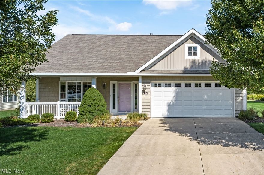 Wow! Check out this incredible, waterfront villa in the desirable Frazer Court allotment of Plain Township. This ranch-style home sits on over half an acre with a stunning view of the pond and private walking path to enjoy year round. All landscaping and snow removal is taken care of by the HOA so that you don’t have to lift a finger. That’s right - no more yard work! Step inside and be amazed by the bright and airy feel, with lots of natural light pouring in all throughout. The spacious eat-in kitchen features ceramic tile floors and a charming bay window overlooking the covered front porch. In the great room you’ll notice soaring cathedral ceilings and a cozy gas fireplace. An adjacent sun/4-season room is at the rear, with breathtaking views of the pond and natural scenery all around. It feels like your own private oasis! A concrete patio is just outside, allowing you to fully experience the serene environment. Down the hall you’ll find 2 bedrooms and 2 bathrooms, including a master