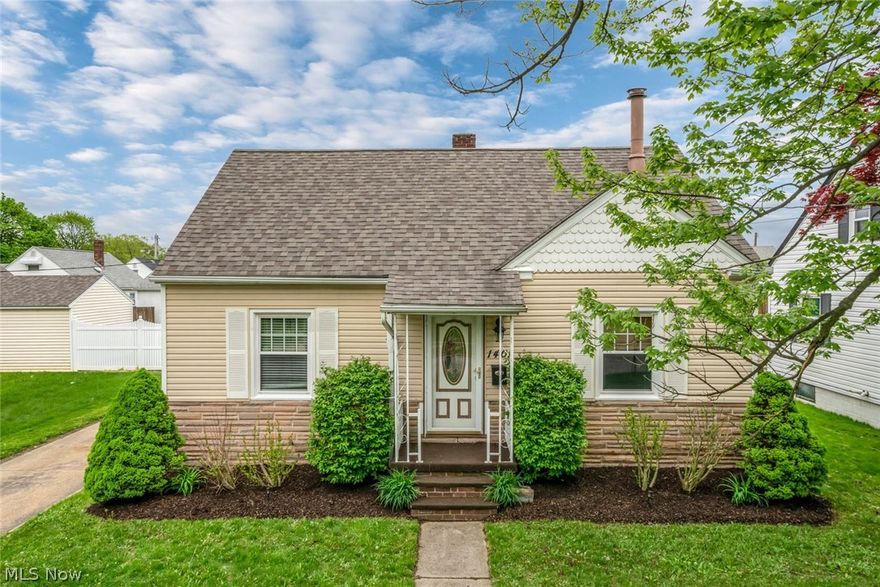 Welcome home to this wonderful cape cod conveniently located in the Firestone Park neighborhood. You'll be struck by how well-kept this home has been, with updates in all the right places. Enter through the front door and into the large living room, with charming hardwood floors. The spacious and updated eat-in kitchen features ceramic tile flooring, with newer countertops, sink, and refaced cabinets. Two big bedrooms featuring hardwood flooring and the full bathroom complete the first floor. Upstairs features the large bedroom/living suite, with more of that great hardwood flooring. The basement is partially finished with a ceramic-tile floored recreation room, a workshop/exercise room, dedicated laundry area, and partial bath. The back yard is fenced in for privacy and convenience, while also featuring the 1.5 car garage and separate storage shed. Other great updates include the roof, siding, gutters, downspouts, and vinyl windows. Remarkable at the price offered!