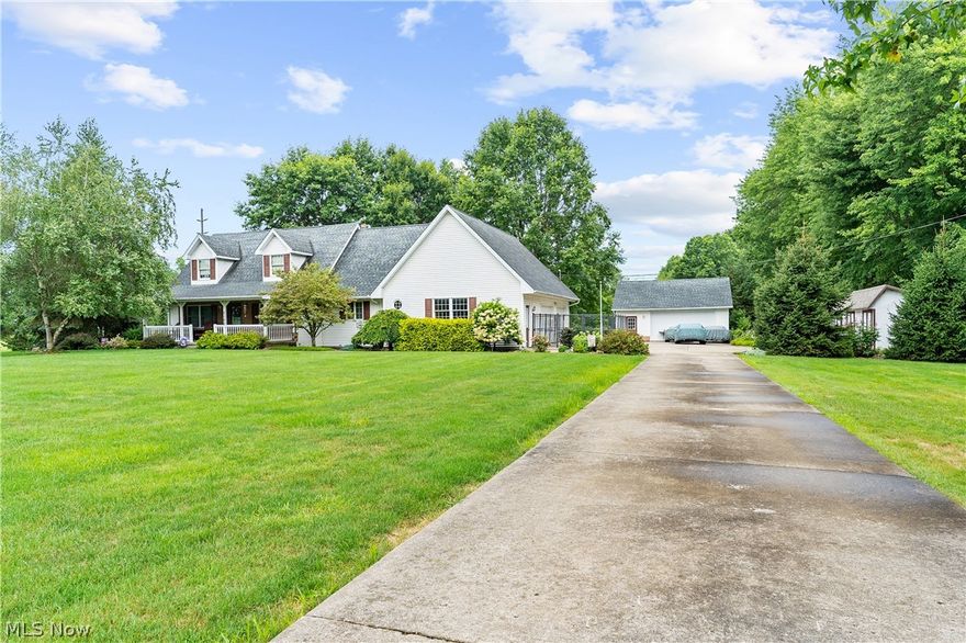 Well maintained, Ranch/Cape Cod. 
FIRST FLOOR MASTER has large walk-in closet that connects to the conveniently located spacious laundry room. Upstairs, you will find the additional two bedrooms, a full bath, and lots of storage. Wonderful large sunroom overlooking a meticulously maintained private stocked pond, with stone walkways and private sitting areas, ideal for fishing and swimming, etc. Walk out, basement is fully finished and boasts a living room, additional kitchen, bedroom, bonus room/office, and another full bathroom! Would be ideal for in-law suite or possible separate rental.
Multiple garages, including an attached extra large two car, plus additional detached extra large two car. Car lovers, dream! Property also contains additional storage sheds. This house has it all!