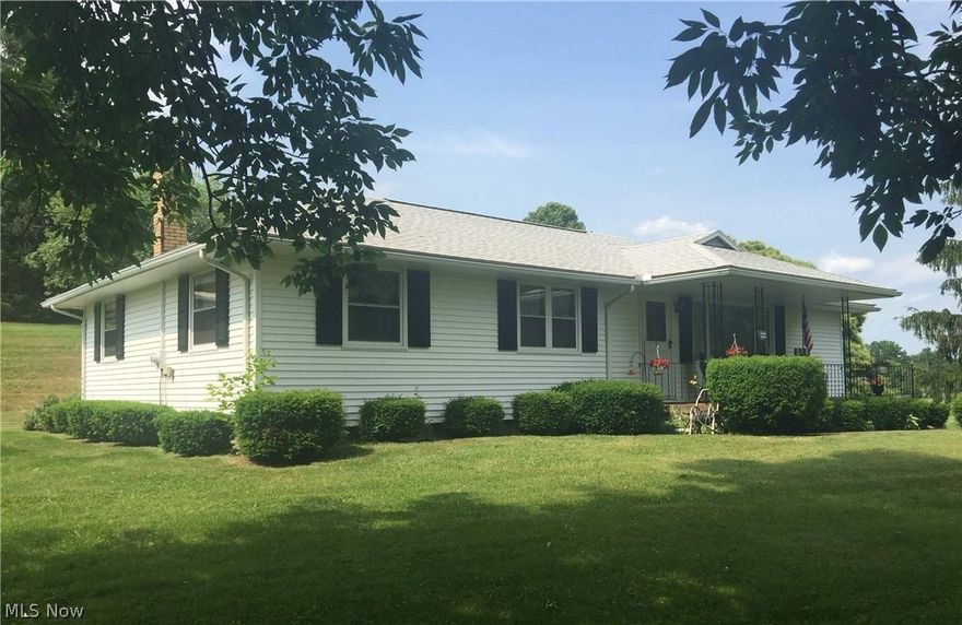 Welcome home to this 3 bedroom, 2 bath Ranch home located on 3.82 +/- acres. This home features a large eat-in kitchen complete with appliances and great for entertaining. There is a 2-car attached garage along with a 2-car detached garage perfect for storage or a workshop. Enjoy the large front porch as you relax and overlook the beautiful countryside. Call for your private showing today...this is a rare find.