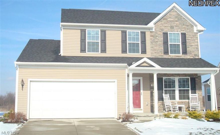 A truly exquisite home.  Custom built with countless amenities & options.  Beautiful Cherry hardwood flooring and Cherry cabinetry throughout.  Fabulous gourmet kitchen features 42" cabinets, ceramic floor, L-shaped counters w/2 tier eating bar, pantry.  The spacious kitchen adjoins the sun room/morning room, with vaulted ceiling, 3 walls of glass & slider to two patios & private beautifully landscaped back yard.  Great room features a stone faced floor to ceiling gas fireplace.  Open railed stairway leads to loft.  Great master suite with walk-in closet, soaking tub & shower, large vanity w/make up area.  Basement is finished with full bathroom & adds 364 sq ft; a continuation of the quality & lovely décor of upper floors.  Absolutely gorgeous!  Common area & street lighting included with HOA fee.  Exclude electric fireplace, curtains & rods; blinds to stay.