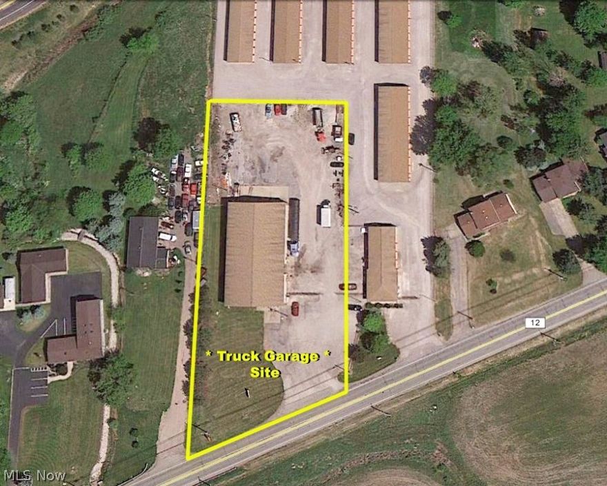 "Building For Lease at $3,100 per month."  Carlisle Twp. Interstate 20 and 301. 7680 sq. ft. building. 20 ft ceiling height. 65x46 heated repair area. 65x75 unheated area large enough to park 2 semi's w/trailers. 2 offices. 2 bathrooms. Three 16x18 doors. One 12x18 door. All w/openers. Storage Room above office. 8 in concrete floor w/drain. 2 gas heaters. City water. Septic system. Fenced area. Easy access off Interstate. Also available for Sale. Agent is owner.