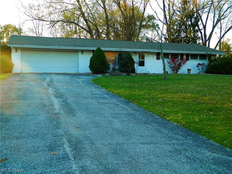 Ranch home with 3 bedroom and 1 1/2 bath situated on .7 acres. Home offers eat in kitchen, formal living room, first floor laundry, 2 car attached garage, and a family room with slider to patio. Nice home for someone looking to downsize or great starter home. Roof was replaced November, 2009 and furnace replaced February 2016.