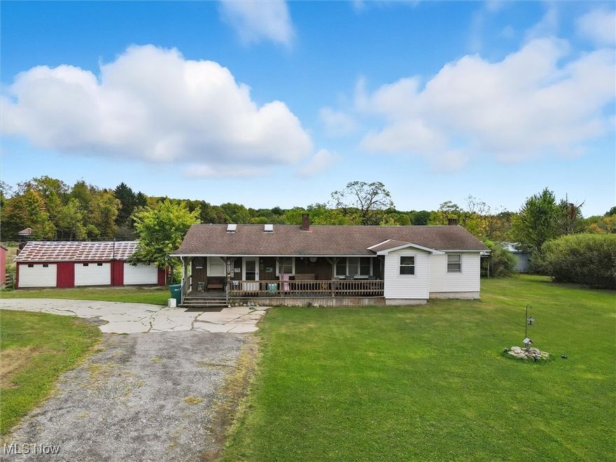 Welcome to 13137 Old State Road in Middlefield — a rare 17.6-acre hobby farm offering incredible space, versatility, and potential. This 3-bedroom, 2-bath ranch features 1,476 sq. ft. of living space with a walk-out basement, open layout, first floor laundry, and a charming front porch perfect for watching beautiful sunsets.

While the home awaits your personal touches, it offers a solid foundation to update, expand, or reimagine to fit your vision. The land and extensive farm infrastructure — including barns, pole barns, poultry houses, sheds, lean-tos, canopy buildings, grain bins, silos, and garages to accommodate all your needs.

With fenced-in fields, wooded acreage, and CAUV hay fields providing use and tax benefits, this property is ideal for livestock, crops, or hobby farming. Conveniently located near Middlefield, Burton, & Claridon with access to the Greenway Trail, it offers the perfect blend of country living, open space, and endless opportunity — all within the Berkshire School District.