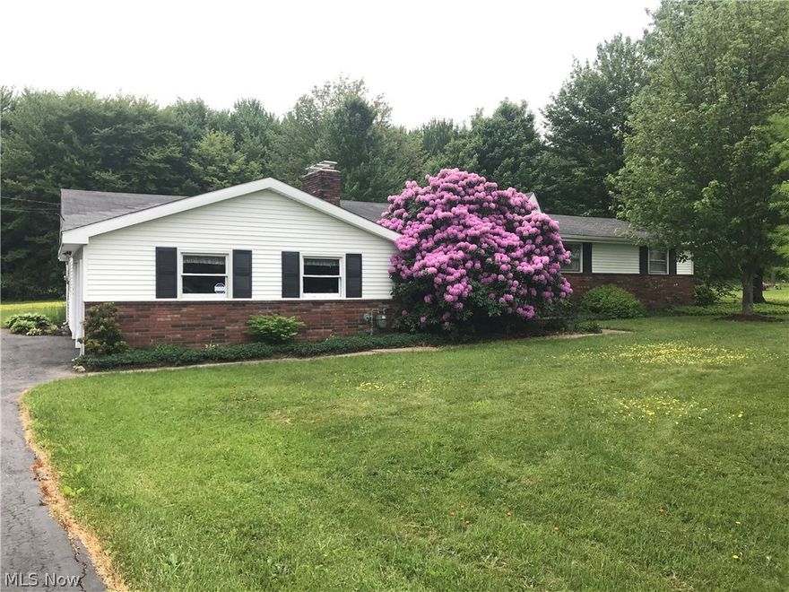 Outstanding Ranch in wonderful Chardon location.  This home features generous room sizes throughout, sunken Living room with Fireplace and newer Picture window with excellent air flow, Hardwood floors in Bedrooms!  Two and one Half attached garage and Bonus 1 Car detached Garage,  Terrific Wood Paneled Family Room with sliding door to Patio ! Large Country style kitchen and attached dining room have newer Wood tone laminate flooring with loads of storage and counter space.  Other features and updates include walk in closets, stone fireplace, new dishwasher, Gas fired Hot water Heat, new carpeting and all matching newer appliances.  Situated on quiet cul de sac street just minutes from Downtown Chardon shopping and entertainment.  Beautiful Parklike yard with wooded view.  Call for a private preview of this great home!