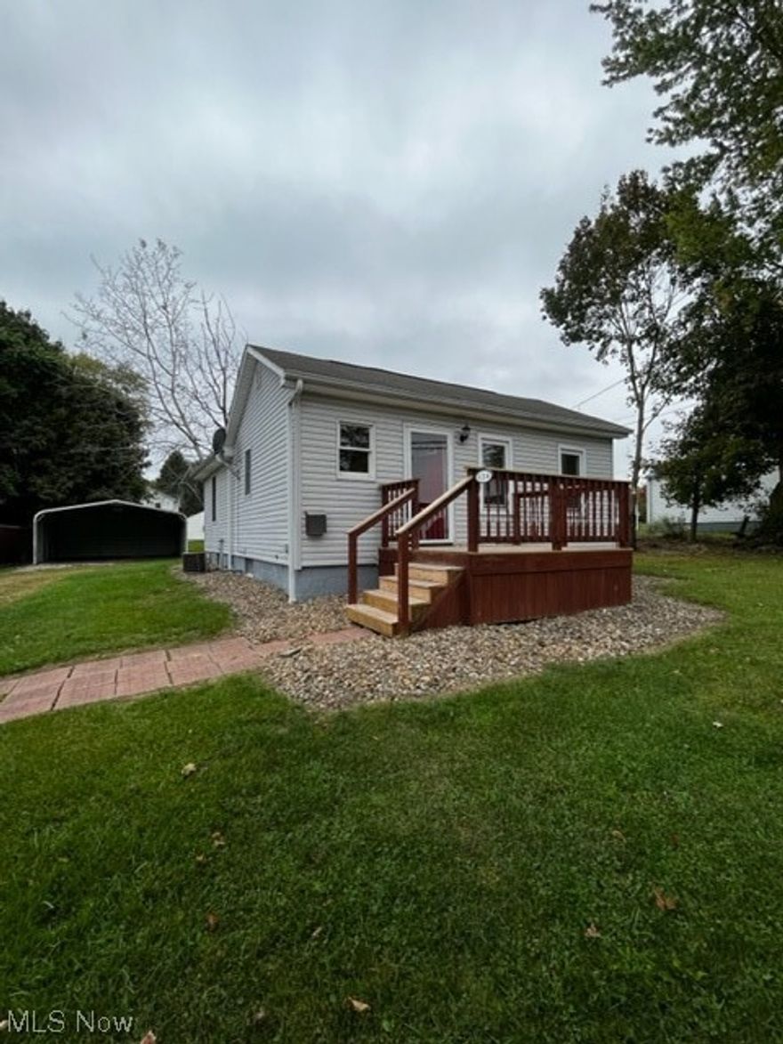 Located in Masury is this 1 Bed/ 1 Bath Ranch House that has Air Conditioning. There is a living and dining area and kitchen provided with all appliances which the tenant is to maintain. There is also a full basement that has a washer and dryer. Monthly rent is $775.00 plus tenant pays all utilities. Full security deposit of $775.00 and first month rent is due before an approved tenant can move in.  No smoking, no pets and no Section 8.